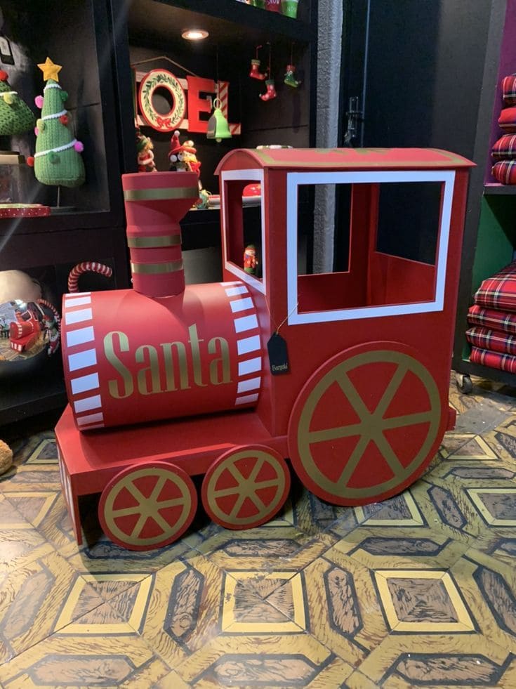 Festive Santas Cardboard Train Display