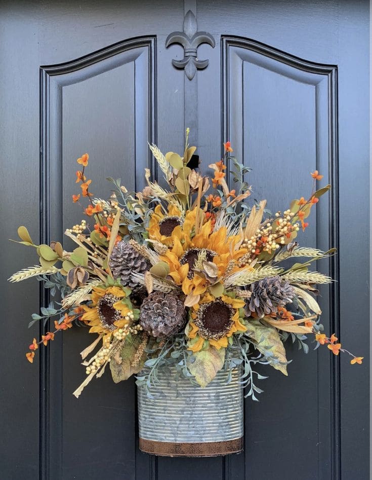 Flowers Hanging Autumn Door Decor