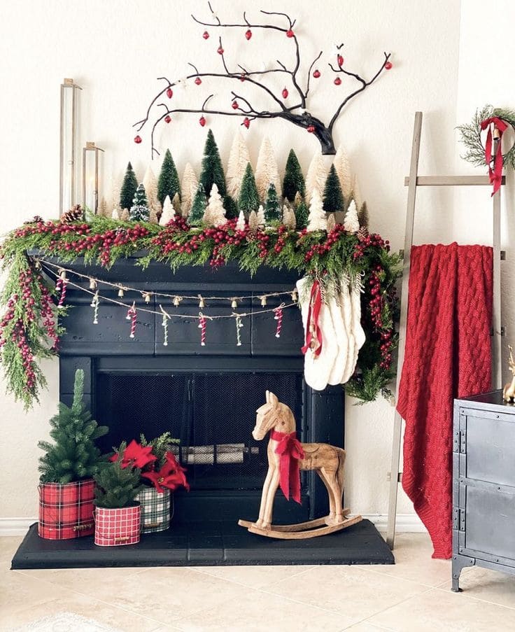 Forest-Inspired Christmas Mantel