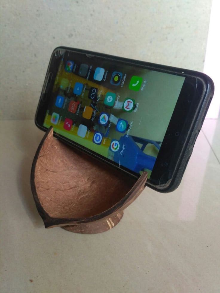 Functional Coconut Shell Phone Stand