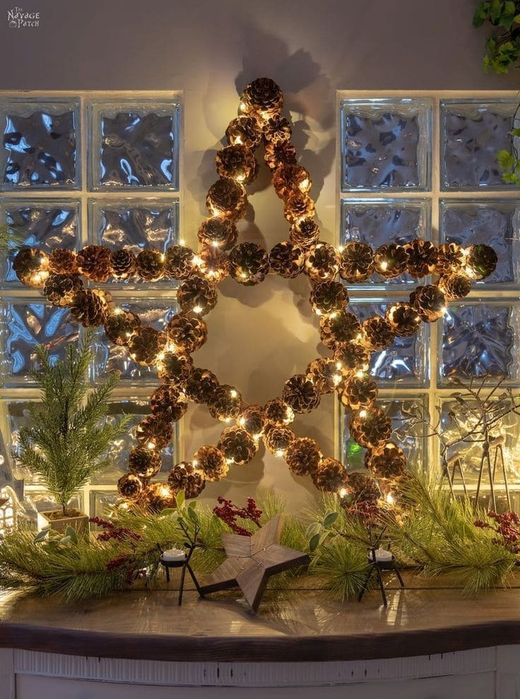 Glamorous Pinecone Star Decor