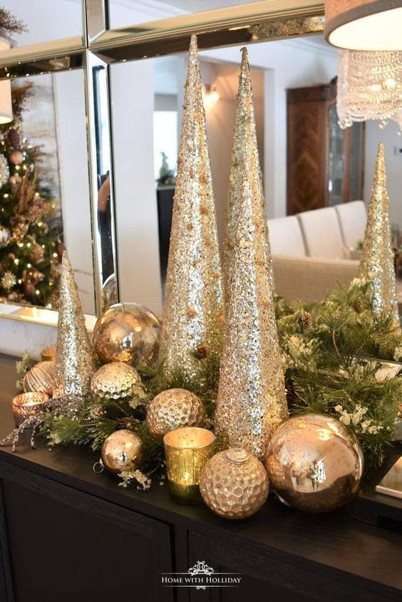 Glittering Gold Forest New Year Table Magic