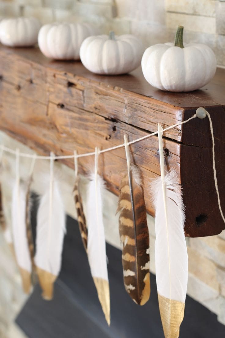 Gold-Dipped Feather Garland Delight