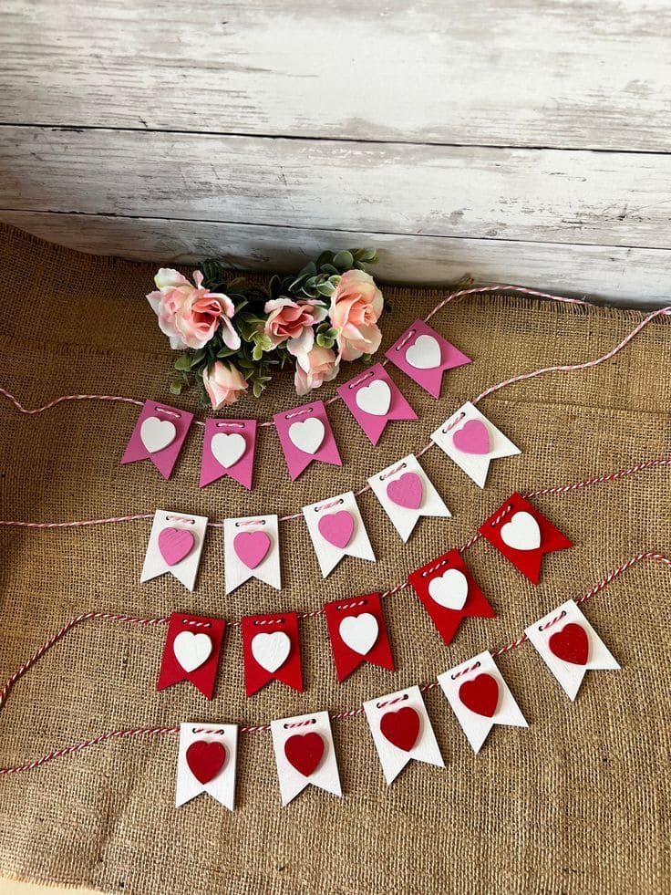 Heart Garland Banner Craft Idea