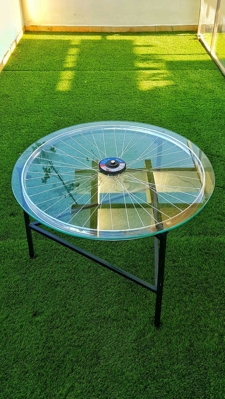 Innovative Bicycle Wheel Coffee Table Design