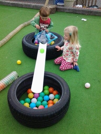 Interactive Tire Ball Game for Kids