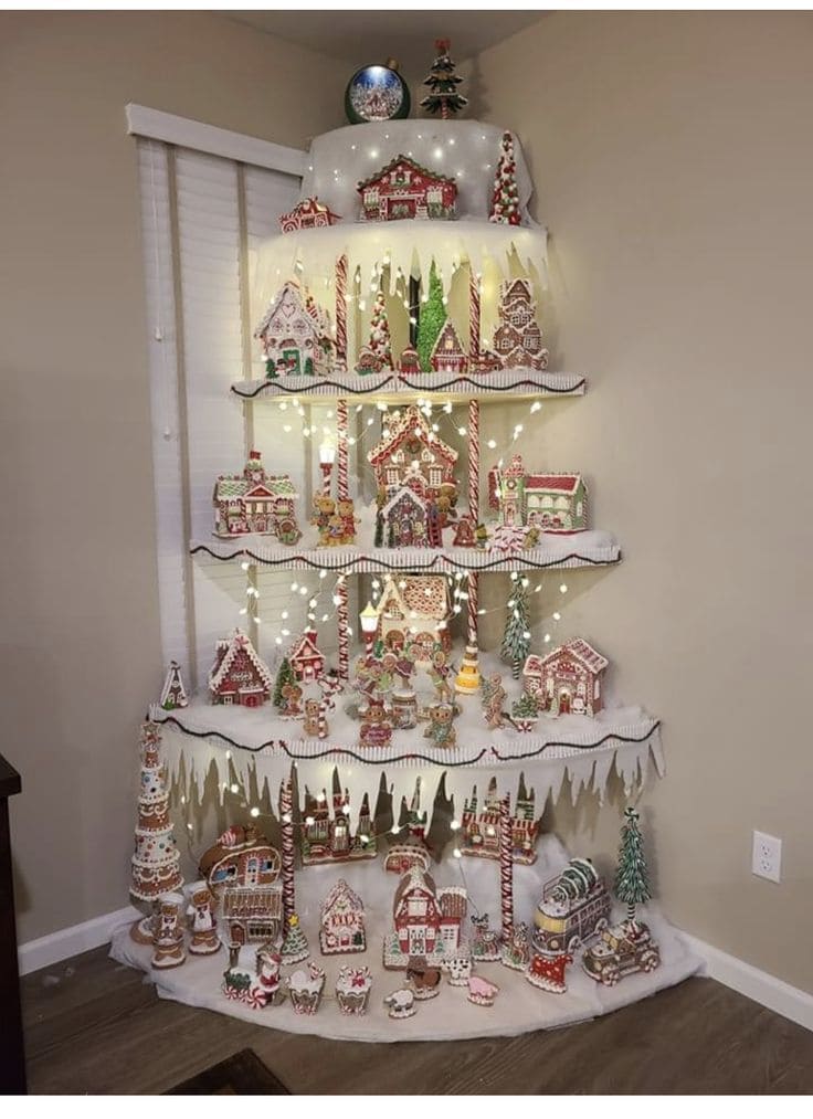 Magical Gingerbread Village Display