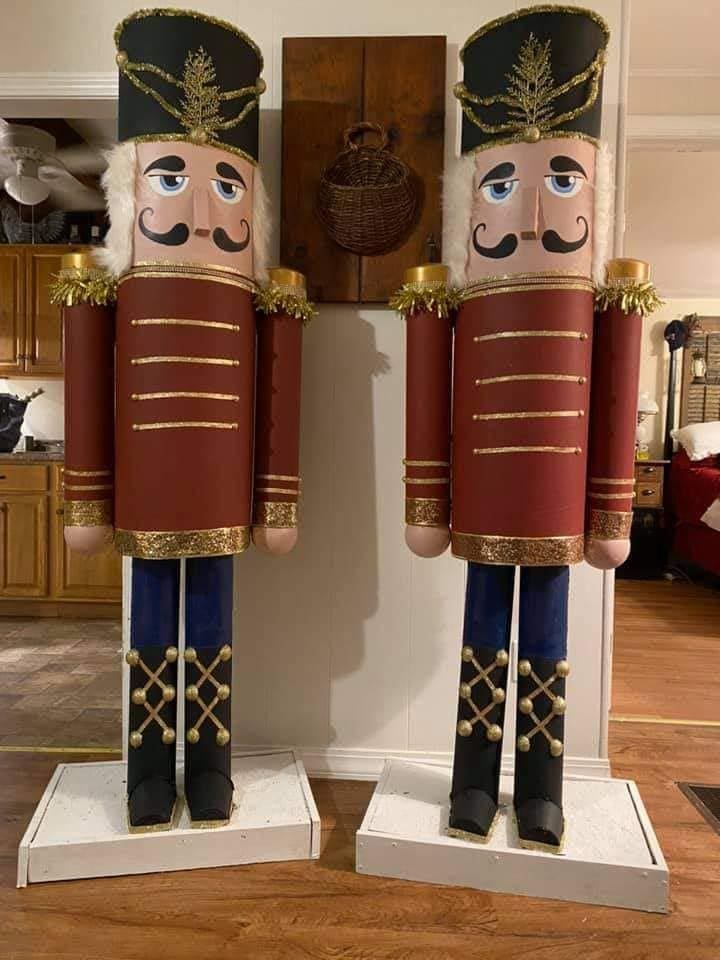 Majestic Life-Size Cardboard Nutcrackers