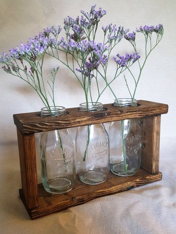 Mason Jar Floral Holder Shelf