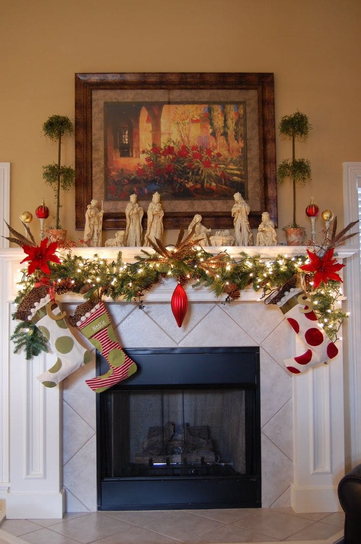 Nativity-Inspired Festive Mantel