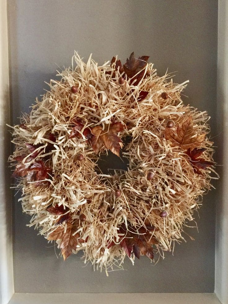 Natural DIY Autumn Straw Wreath