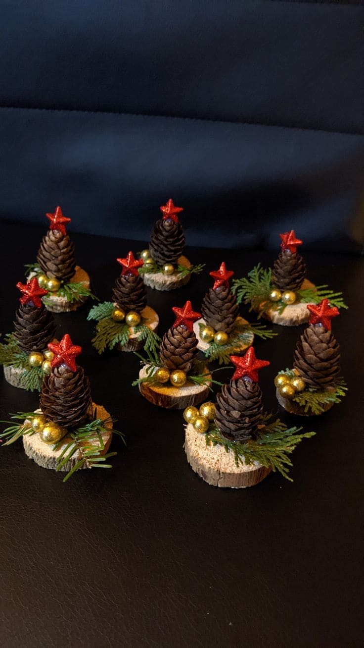 Pinecone Christmas Tree Ornaments