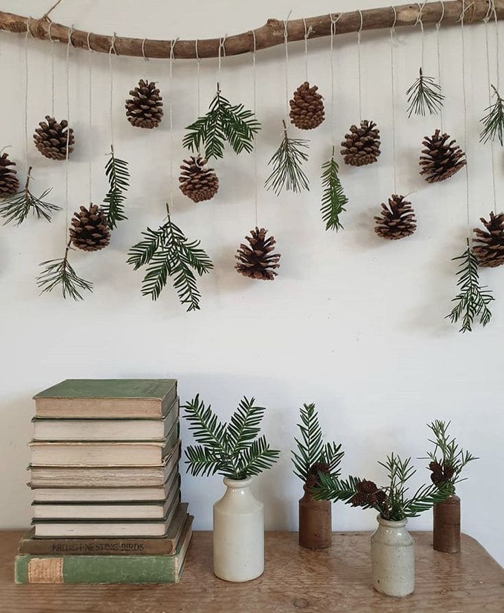 Pinecone and Greenery Hanging Garland