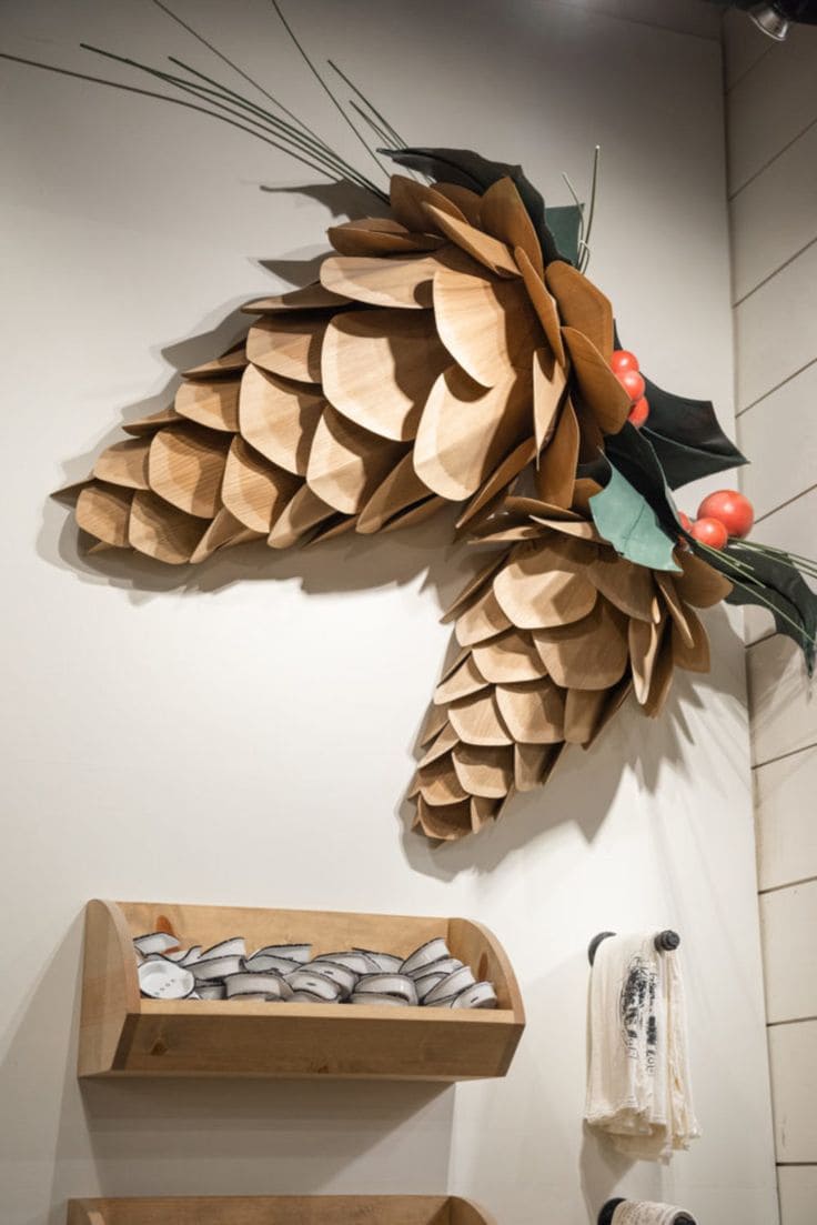 Pinecones Made of Layered Cardboard