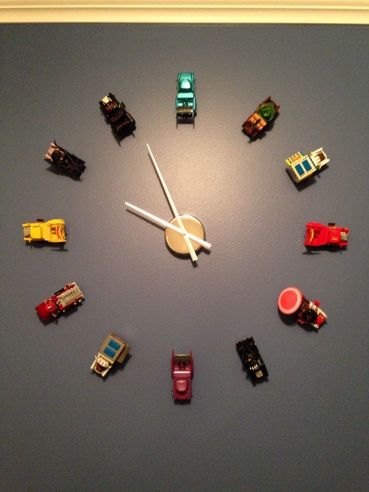 Playful Toy Car Wall Clock Design