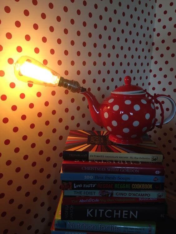 Polka-Dot Teapot Lamp Delight