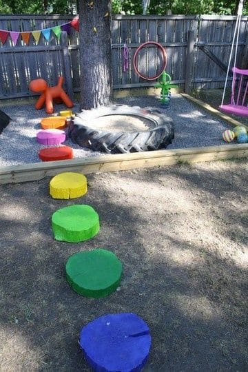 Rainbow Pathway and Tire Sandbox