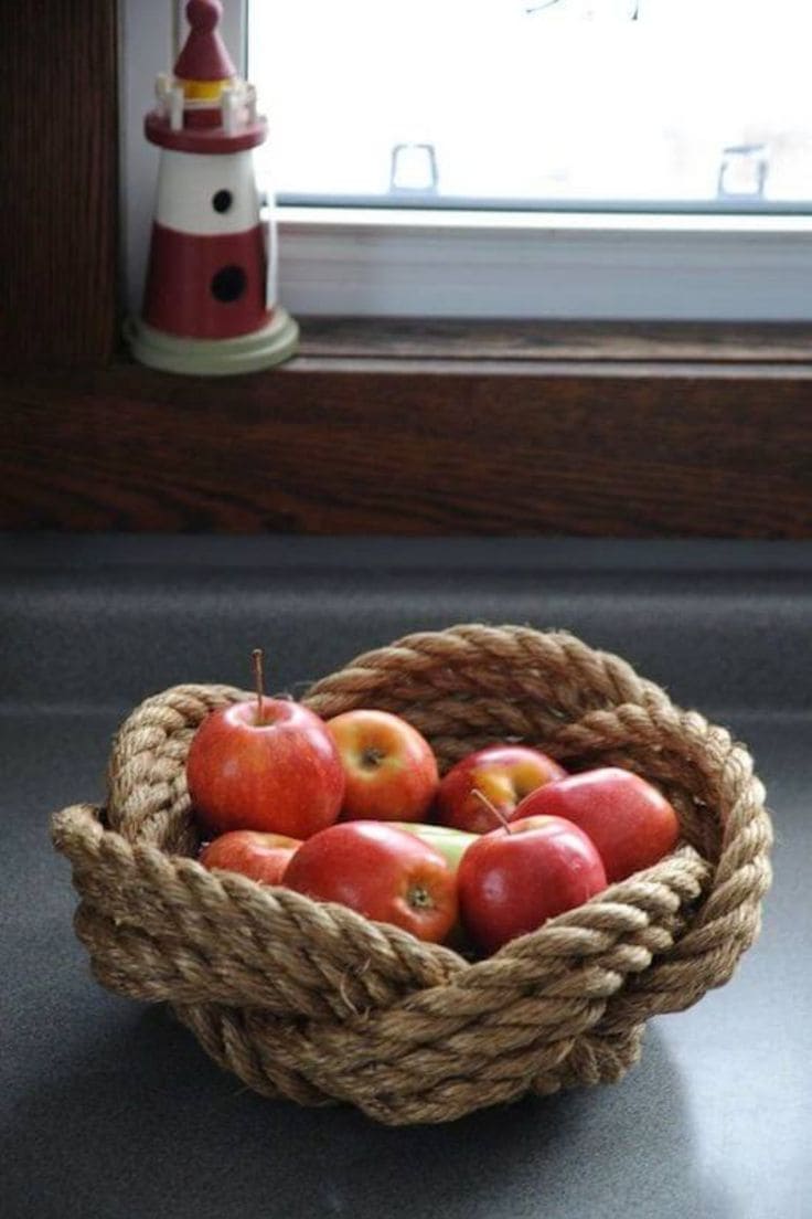 Rope-Woven Fruit Basket Charm