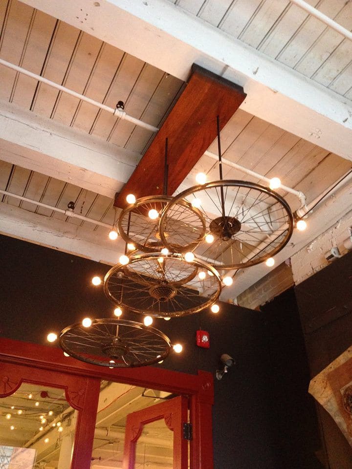 Rustic Bicycle Wheel Chandelier Magic