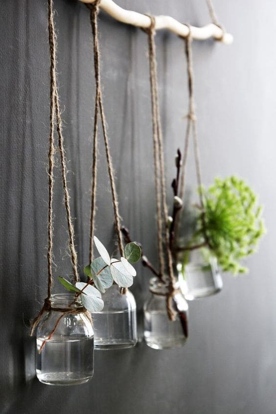 Rustic Hanging Rope Vase Decor