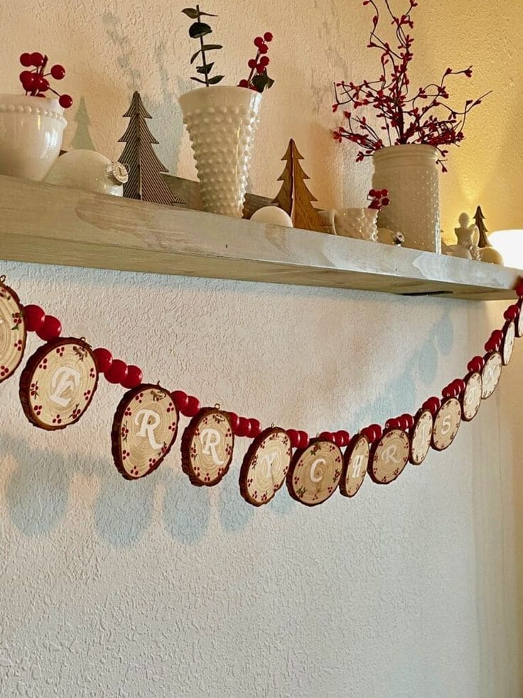 Rustic Holiday Cheer Garland Display