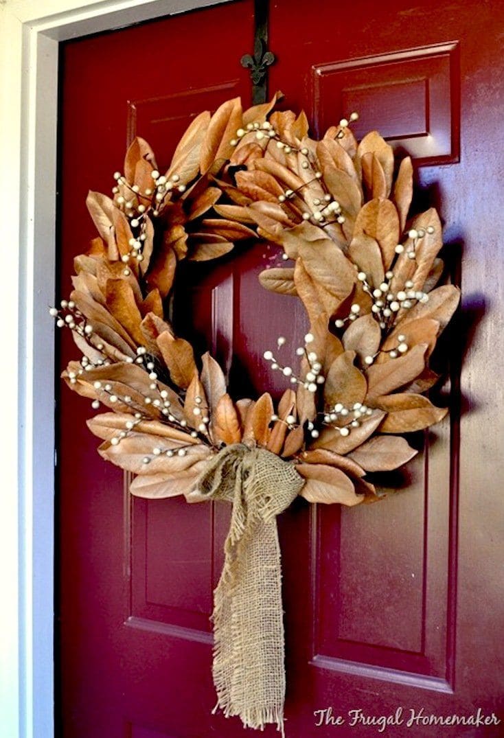 Rustic Magnolia Leaf Wreath