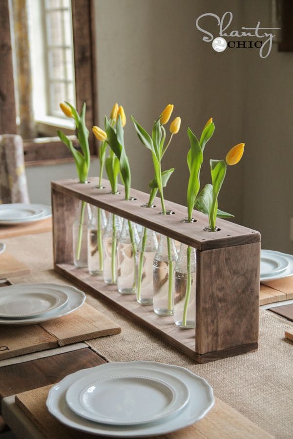 Rustic Milk Bottle Centerpiece