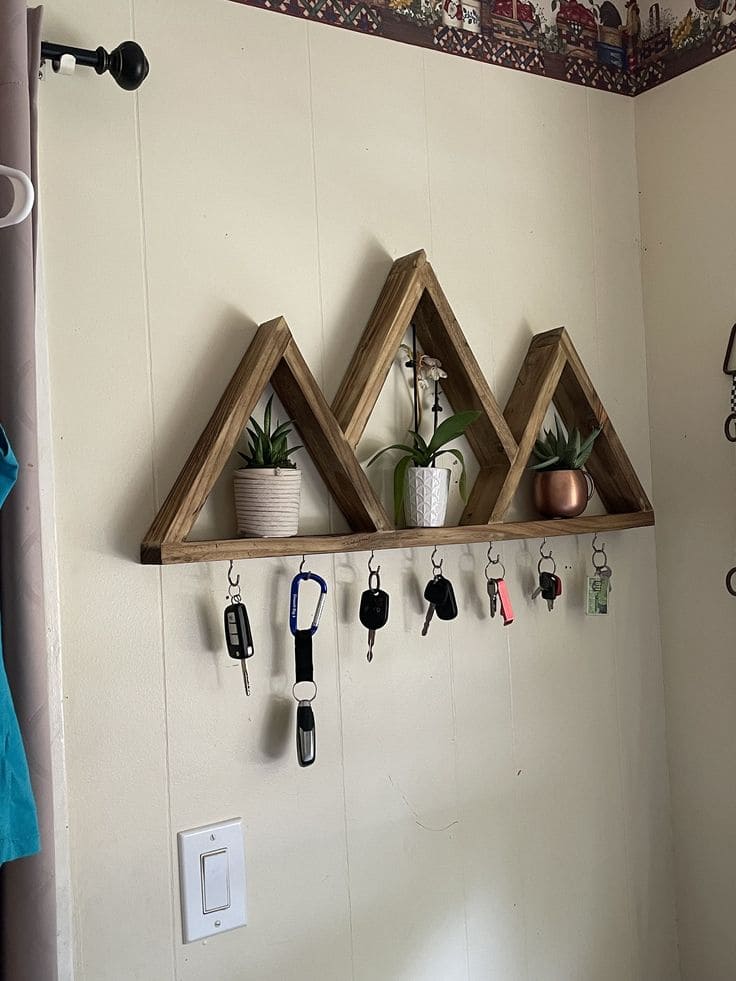 Rustic Mountain Key and Plant Shelf