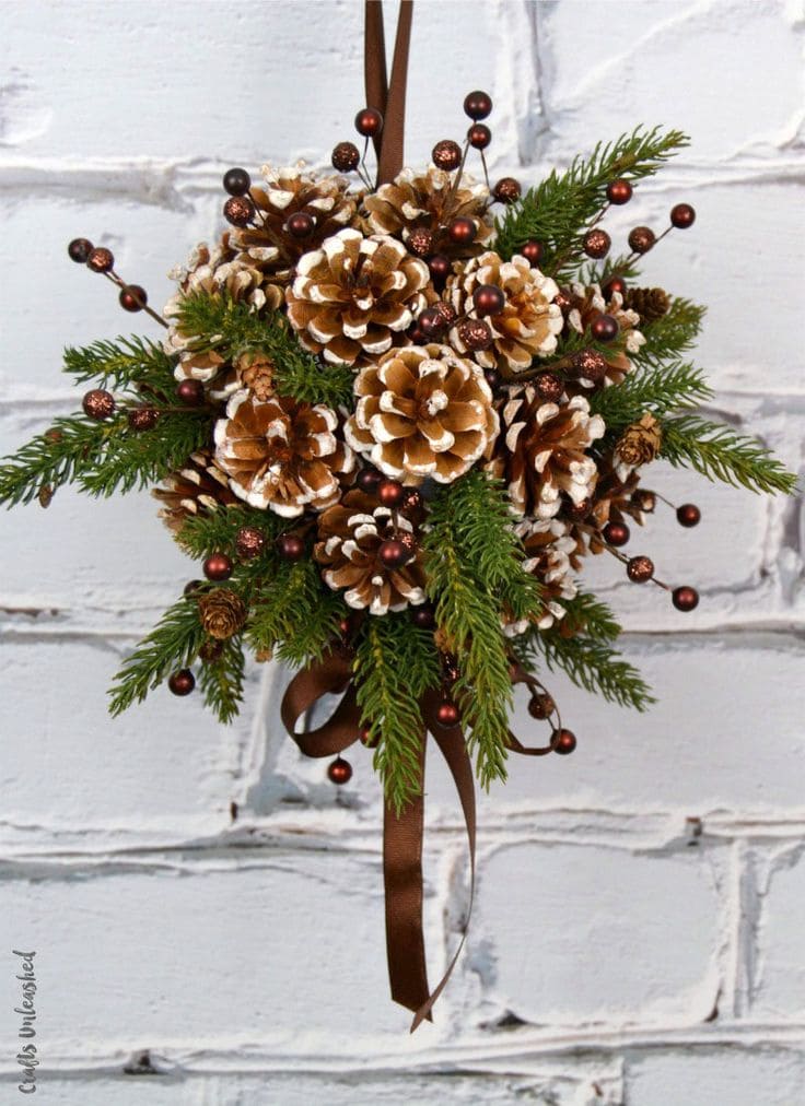 Rustic Pinecone and Berry Holiday Wreath