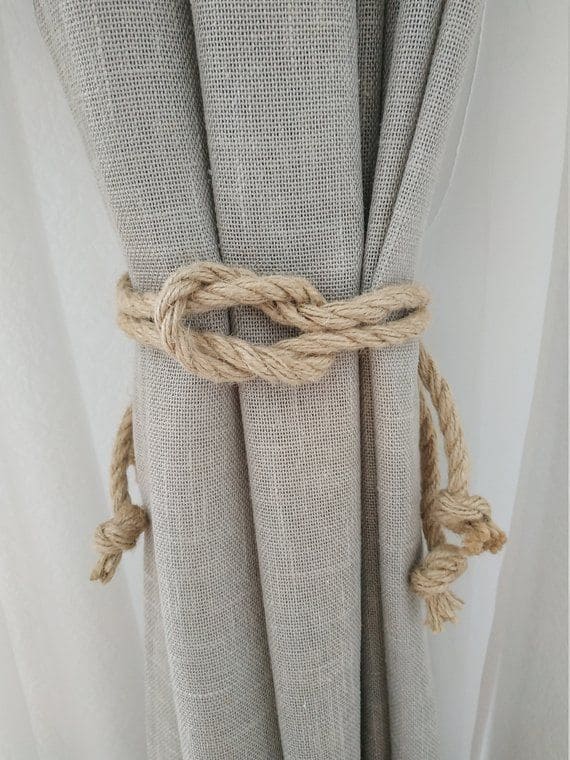 Rustic Rope Curtain Tieback