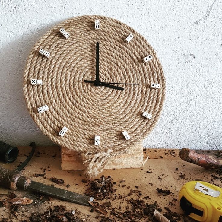 Rustic Rope and Dice Clock Charm