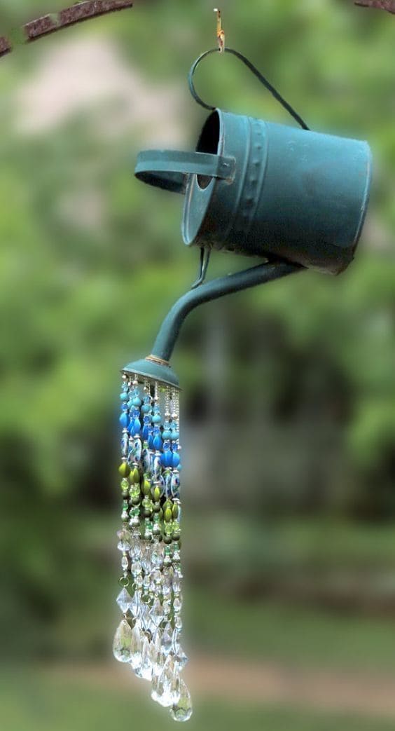 Rustic Watering Can Crystal Sun Catcher