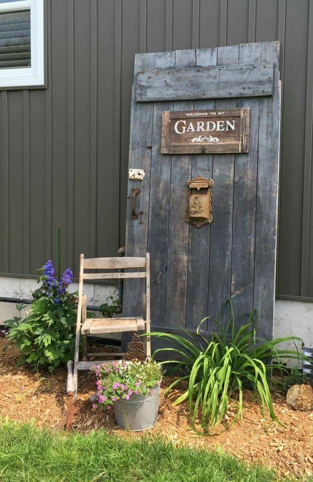 Rustic Welcome to My Garden Door Decor