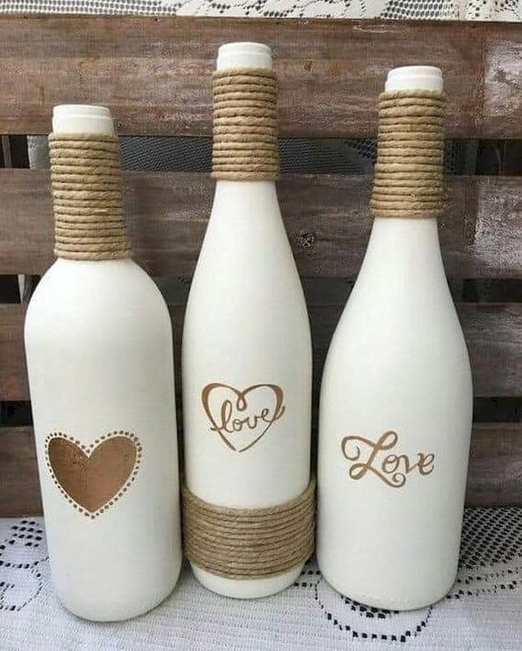 Rustic and Romantic Wine Bottle Decor