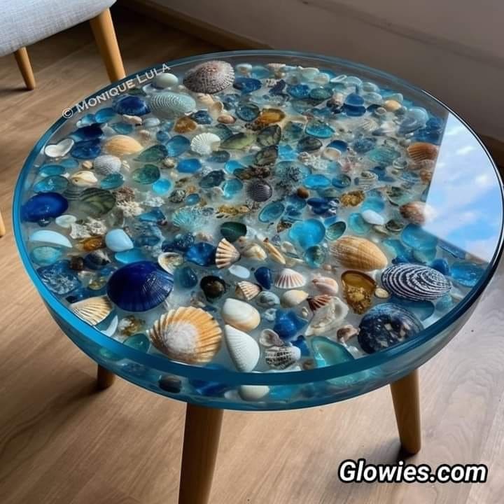 Seaside Elegance Resin Coffee Table Design