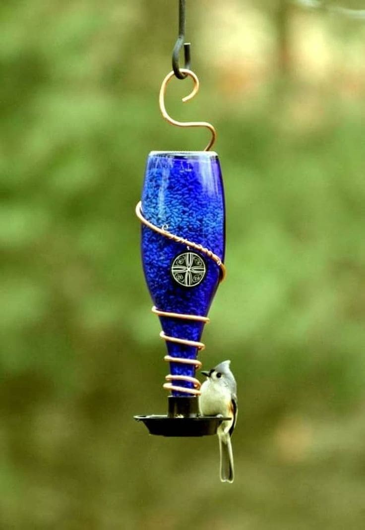 Shimmering Bottle Bird Feeder