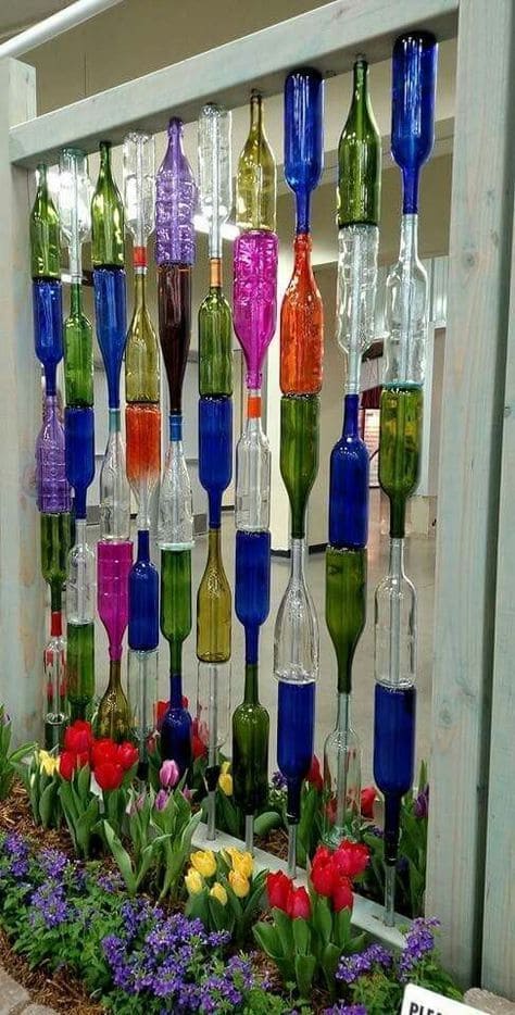 Shimmering Bottle Garden Fence