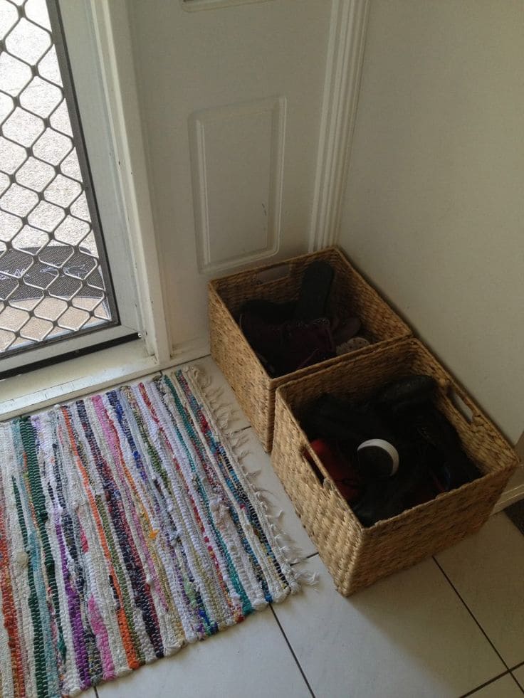 Simple Woven Basket Shoe Storage