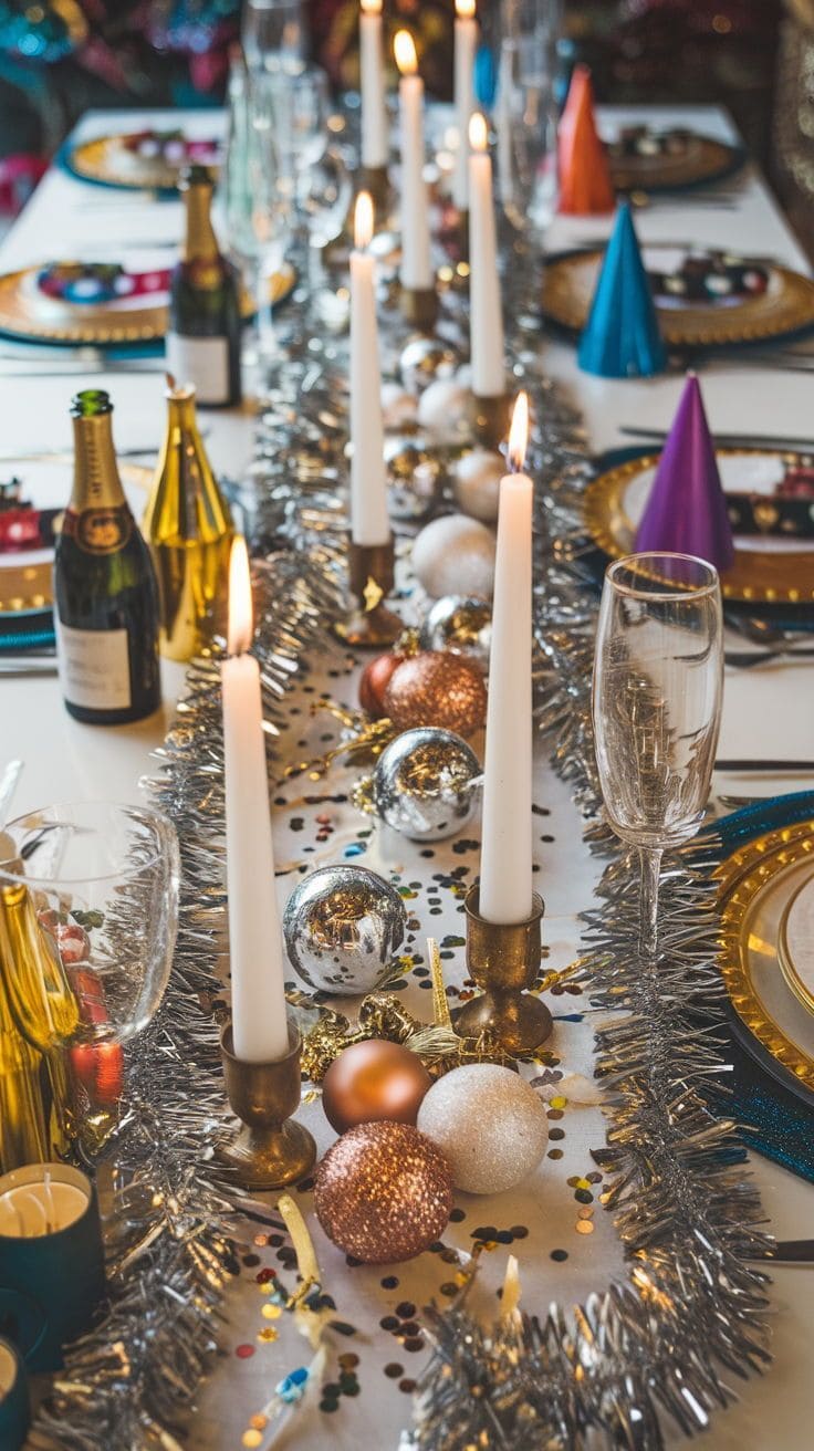 Sparkle and Candlelit New Year Table