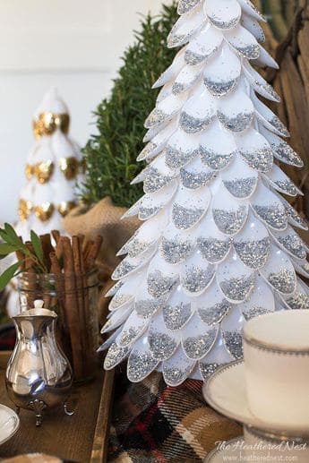 Sparkling Christmas Tree from Plastic Spoons