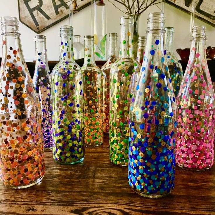 Sparkling Glass Bottle Decor