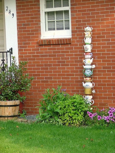 Stacked Teapot Garden Tower