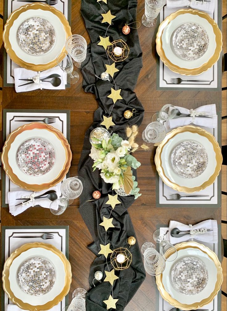 Starry Night Glam New Year Table Design