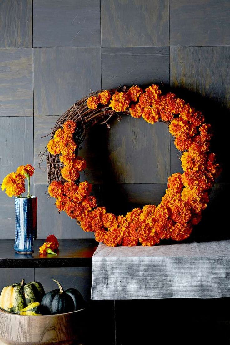 Sun-Kissed Marigold Wreath