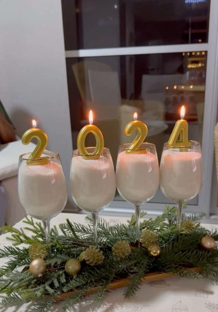 The Year Champagne Candle Display