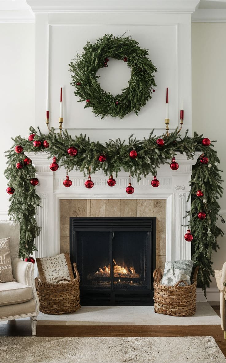 Timeless Green and Red Mantel Charm