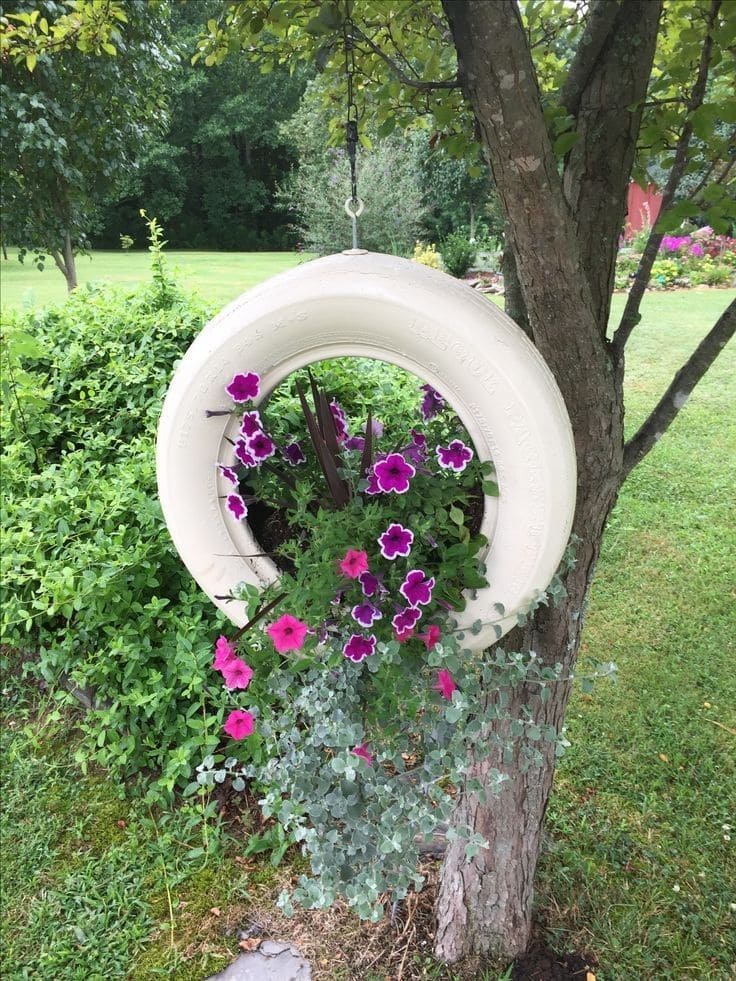 Tire Hanging Creative Planter