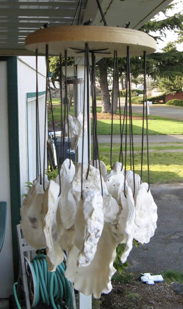 Tranquil Oyster Shell Wind Chime Art