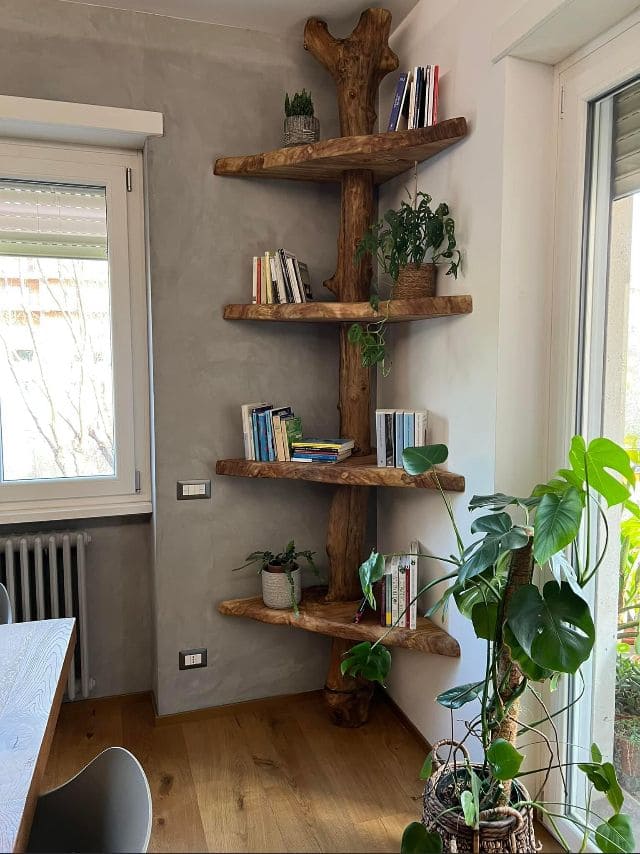 Tree-Inspired Corner Shelf Design