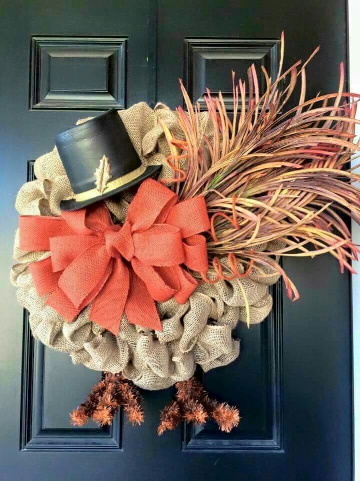 Turkey Shape Fall Wreath